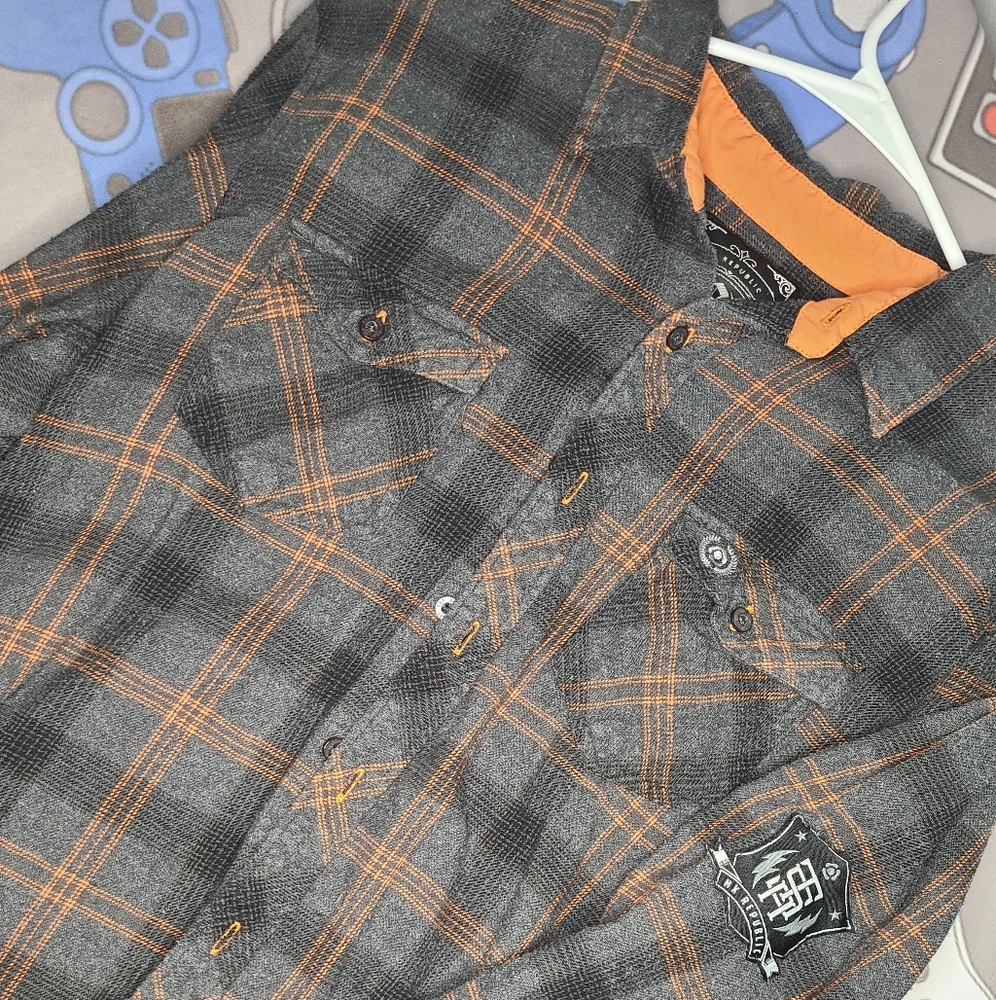 MX Republic/TSA Dark Gray and Black Plaid Flannel